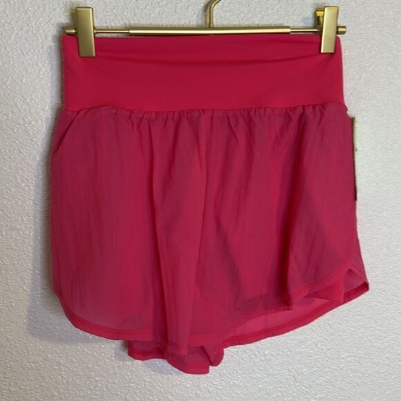 NWT- All in Motion- Shorts High Rise 2 in 1 Layered Run- Berry Pink- Size XS - Picture 5 of 11